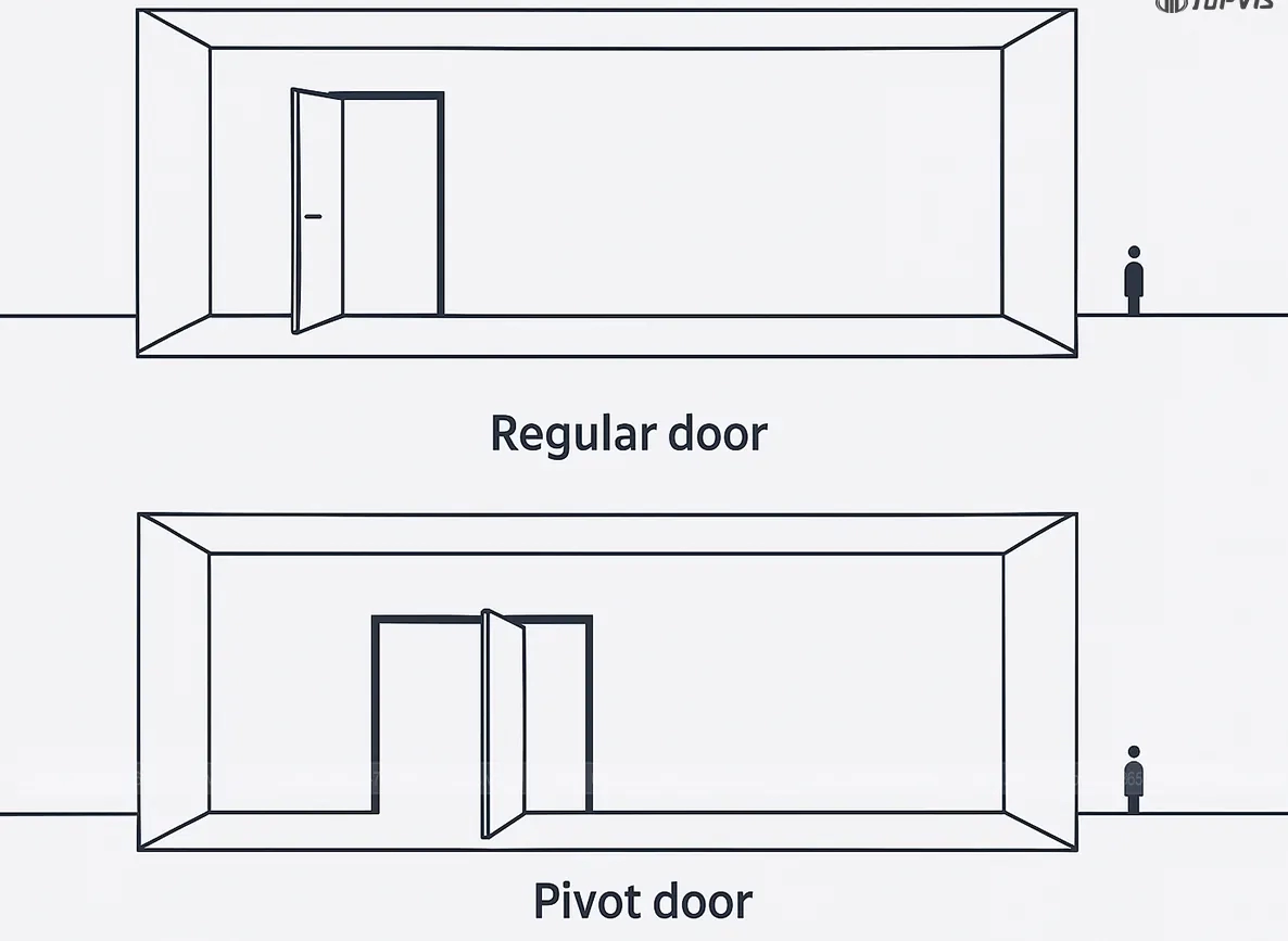 su khac biet giua cua truc xoay pivot va cua ban le thong thuong jpg